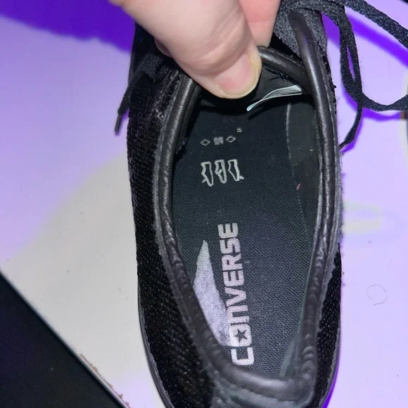 Converse Black Canvas Sneakers with Sequins - Picture 7 of 8